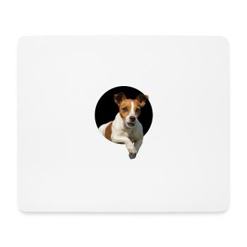 Jack Russel aus dem Loch - Mousepad (Querformat) - Weiß - Vorne