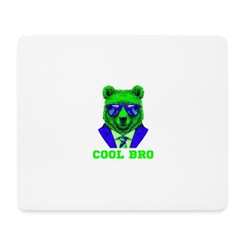 Cool Bro Bear - Tapis de souris (format paysage) - blanc - Devant