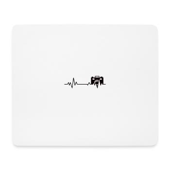 Photographers Heartbeat Camera ECG Photography - Mouse Pad (horizontal) - white - Front