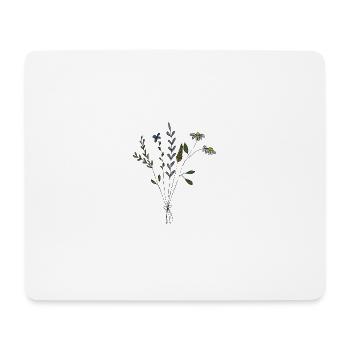 blumenwiese strauss fabric - Mouse Pad (horizontal) - white - Front
