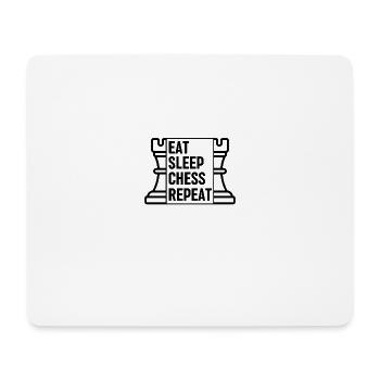 Schach Spruch Eat Sleep Chess Repeat - Mousepad (Querformat) - Weiß - Vorne