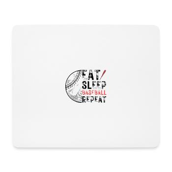 Eat Sleep Baseball Repeat Spruch - Mousepad (Querformat) - Weiß - Vorne