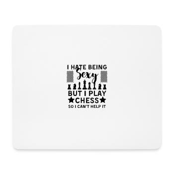 Lustiges Schachspieler Design Schach - Mousepad (Querformat) - Weiß - Vorne