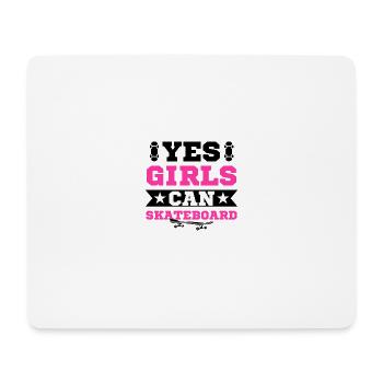 Skateboard Mädchen Damen Skaterin - Mousepad (Querformat) - Weiß - Vorne