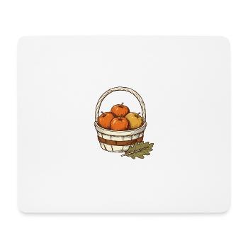 Apfelernte im Korb - Mousepad (Querformat) - Weiß - Vorne