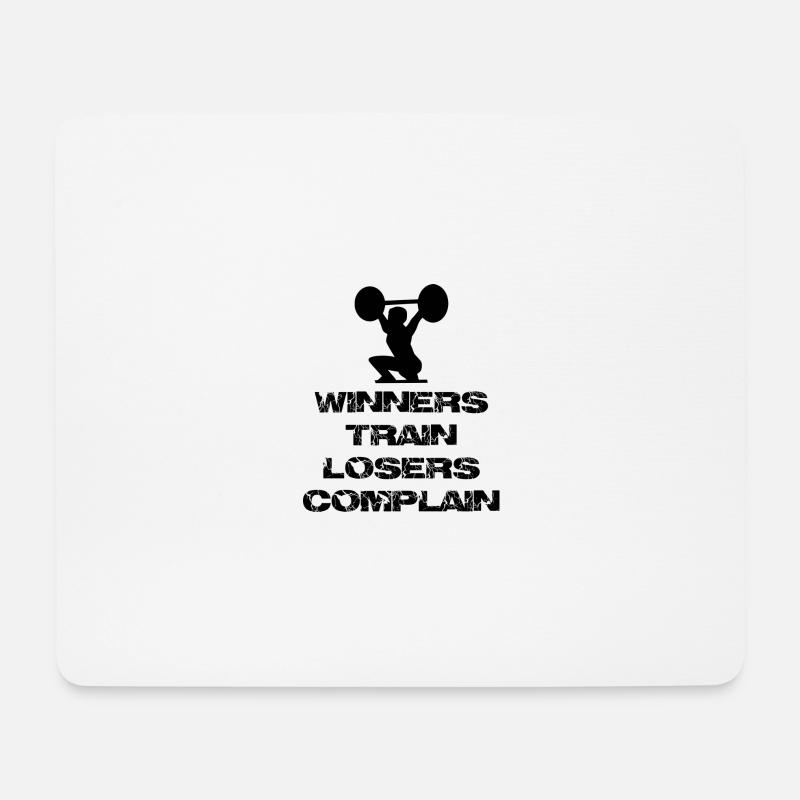 Fitness Body building train complain black - Mousepad (Querformat) - Weiß