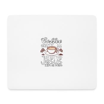 Kaffee Christentum Jesus Gott Christliches - Mousepad (Querformat) - Weiß - Vorne
