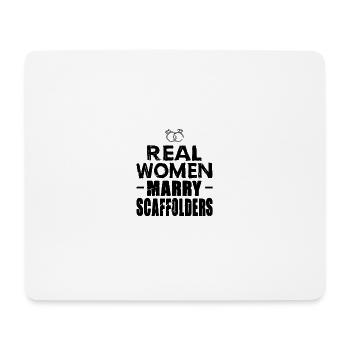 Cadeau de constructeur d’échafaudage - De vraies femmes se marient - Tapis de souris (format paysage) - blanc - Devant