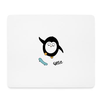 Skater Pinguin - Mousepad (Querformat) - Weiß - Vorne