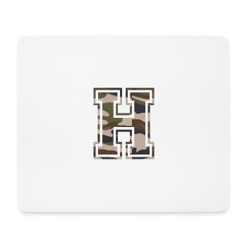 H, Monogram, Camouflage Green-Brown - Mouse Pad (horizontal) - white - Front