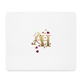 Goldenes AH Herzensschrift - Mousepad (Querformat) - Weiß - Vorne