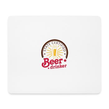 state certified beerdrinker - Mousepad (Querformat) - Weiß - Vorne
