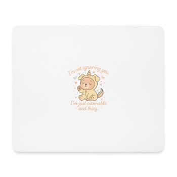 Chiot licorne mignon avec un dicton coquin - Tapis de souris (format paysage) - blanc - Devant