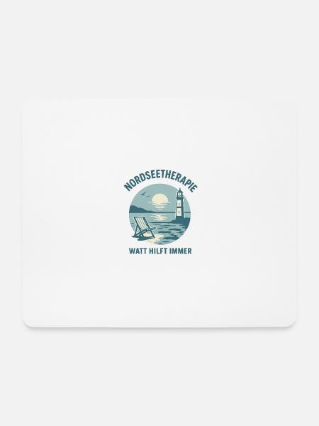 Nordseetherapie - Watt hilft immer - Mousepad (Querformat) - Weiß