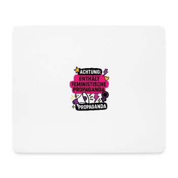 Achtung: Enthält feministische Propaganda - Mousepad (Querformat) - Weiß - Vorne