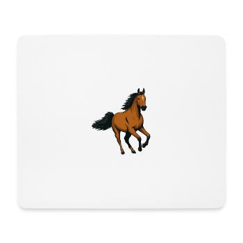 Galoppierender Bernsteinhengst - Mousepad (Querformat) - Weiß - Vorne
