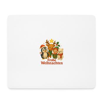 Merry Christmas Winter Friends Scene - Mouse Pad (horizontal) - white - Front
