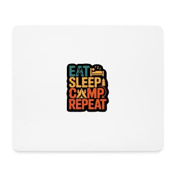 Eat Sleep Camp Repeat – Outdoor Adventure Design - Mouse Pad (horizontal) - white - Front