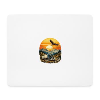 Truck Driver Truck Long-Distance Road Mountains - Mouse Pad (horizontal) - white - Front