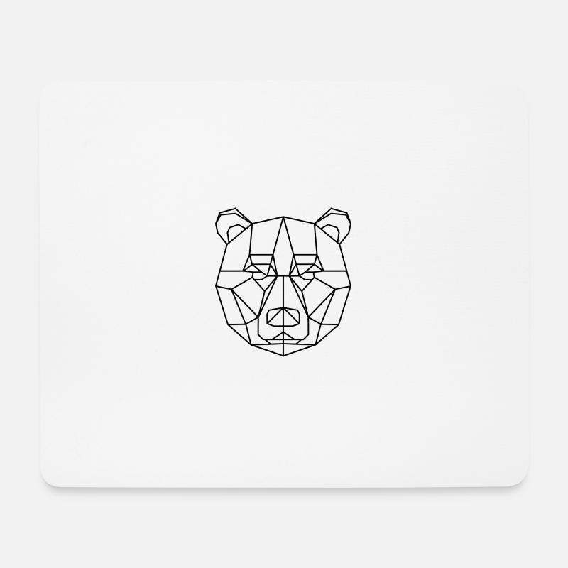 Bär Geometrisch schwarz - Mousepad (Querformat) - Weiß