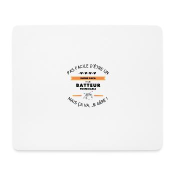 Super papa batteur formidable cadeau parfait - Tapis de souris (format paysage) - blanc - Devant