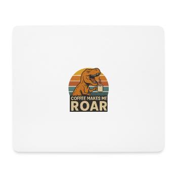 Dinosaur Coffee Roar Fun Design - Mousepad (Querformat) - Weiß - Vorne