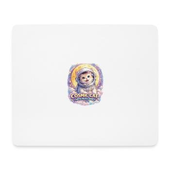 Cosmic Cat - Chat mignon dans l’espace - Tapis de souris (format paysage) - blanc - Devant