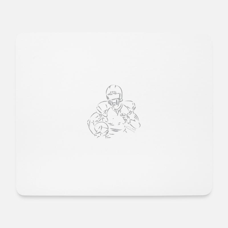 American Football-Spieler - Mousepad (Querformat) - Weiß