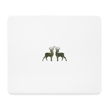 Cerf collage "Cerf dans le miroir" - Tapis de souris (format paysage) - blanc - Devant