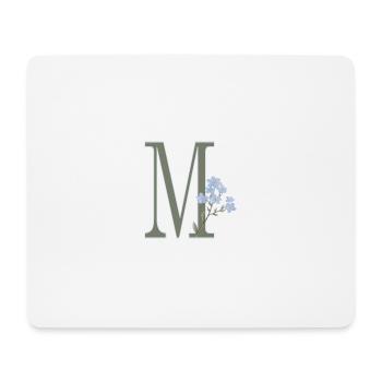 M à fleurs bleues - Tapis de souris (format paysage) - blanc - Devant