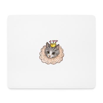 Cat Princess with Heart Crown - Mouse Pad (horizontal) - white - Front