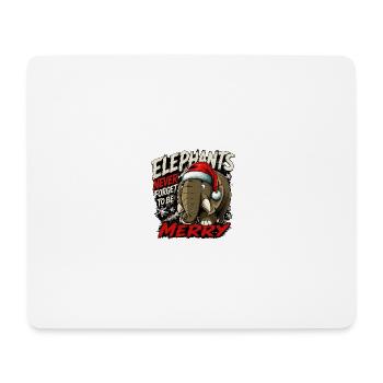 Elephant Christmas Never Forgotten - Mouse Pad (horizontal) - white - Front