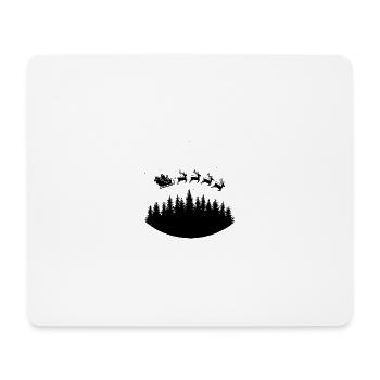 Weihnachtsmann Schlitten Rentiere - Mousepad (Querformat) - Weiß - Vorne