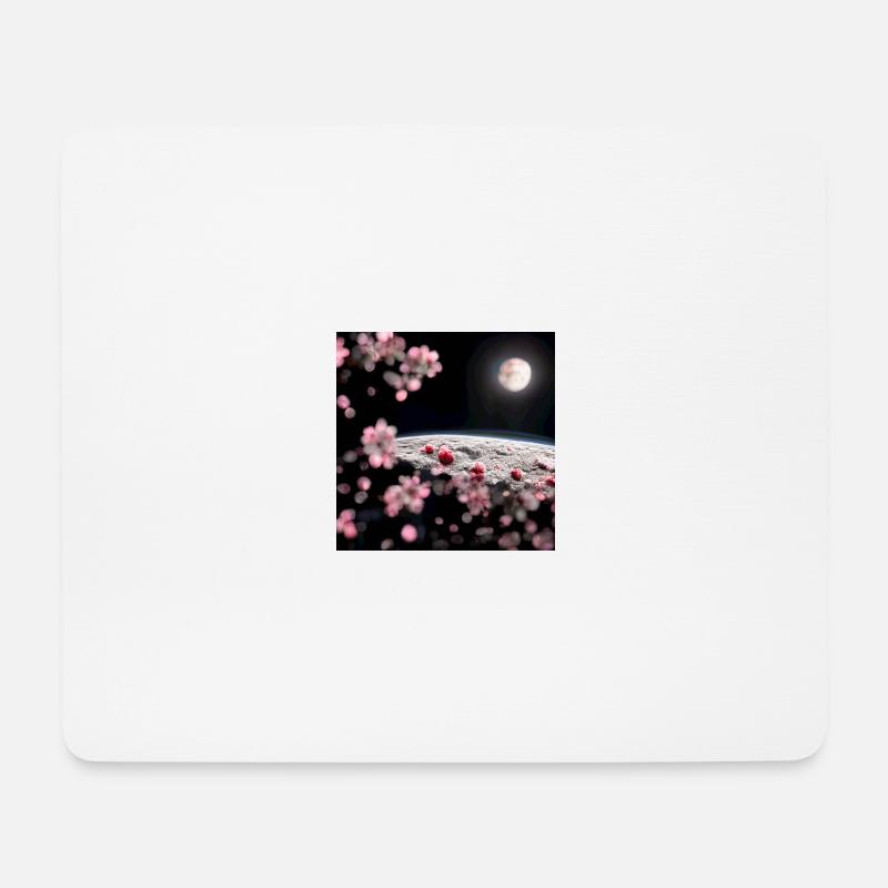 Cherry Tree on the Moon - Mousepad (Querformat) - Weiß