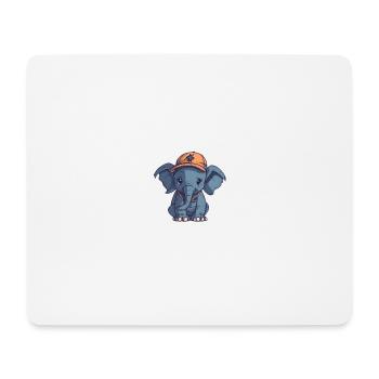 elefant mit mütze - Mousepad (Querformat) - Weiß - Vorne