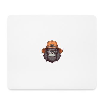 Gorilla with hat - Mouse Pad (horizontal) - white - Front