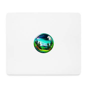 Schöne Berge Landschaft kreisrund freigestellt - Mousepad (Querformat) - Weiß - Vorne