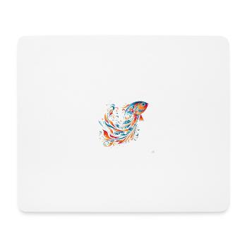 Abstraktes Fischmotiv für Sommerlichen Ozeanflair - Mousepad (Querformat) - Weiß - Vorne