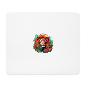 Wild Lion King: majestic lion in the jungle - Mouse Pad (horizontal) - white - Front