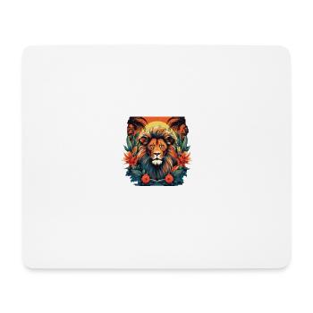 Royal splendor: lion motif in the jungle! - Mouse Pad (horizontal) - white - Front