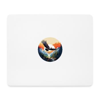 Majestic eagle in mountain scenery - Mouse Pad (horizontal) - white - Front