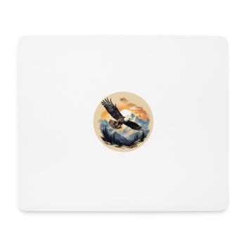 Adlerflug - Adler über Berggipfel - Mousepad (Querformat) - Weiß - Vorne