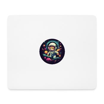 Spacecat: Katze in kosmischem Abenteuer - Mousepad (Querformat) - Weiß - Vorne