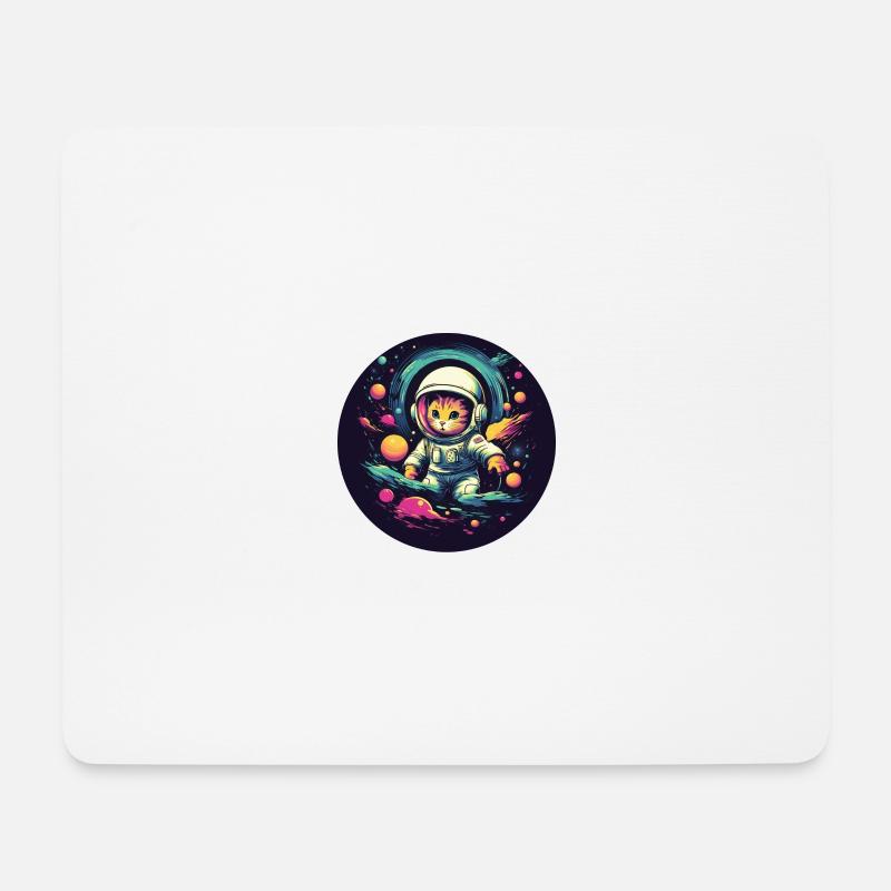 Spacecat: Cat in cosmic adventure - Mouse Pad (horizontal) - white