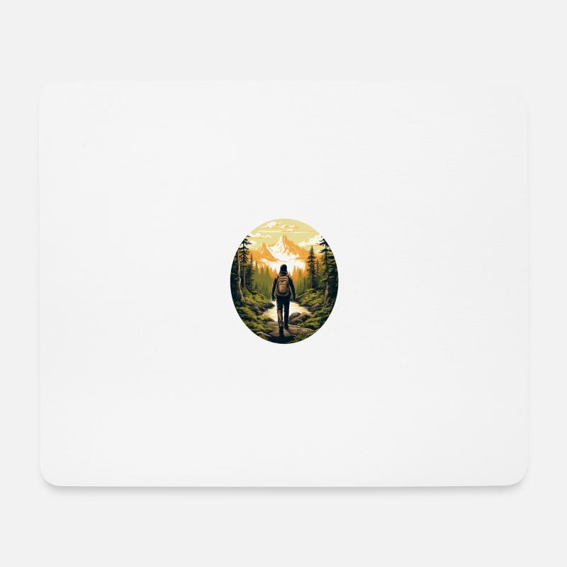 Entdecke die Natur: Nachhaltig unterwegs - Mousepad (Querformat) - Weiß