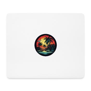 Ready for the island: holidays on the beach with palm trees - Mouse Pad (horizontal) - white - Front