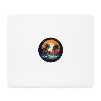 Strandurlaub im Design: Tropenflair zum Anziehen - Mousepad (Querformat) - Weiß - Vorne