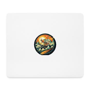 Raumschiff im Universum im Cartoon-Stil für Kinder - Mousepad (Querformat) - Weiß - Vorne