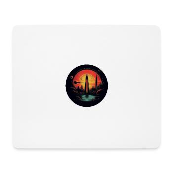 Retro Visionen: futuristische Stadt - Mousepad (Querformat) - Weiß - Vorne