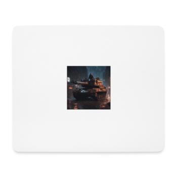 Cooles Panzer Design - Mousepad (Querformat) - Weiß - Vorne
